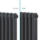 Upton Grey Triple Horizontal Column Radiator 600x785mm