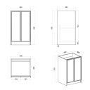 Kendal Floor Standing Vanity Unit - 500mm Spec Drawing
