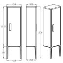 Griffin Petrol Blue Tall Storage Cabinet with Legs