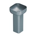 Micheli Matt Grey Square Basin & Full Pedestal