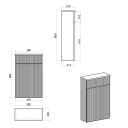 Bryce 500mm Ribbed Grey WC unit