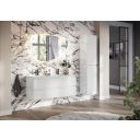 Neon Gloss White Wall Hung Vanity Unit with Opal Glass Basin 1200mm