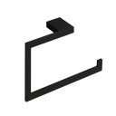 Cubic Matt Black Towel Ring