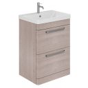 Esk Stone Grey Floor Standing Vanity Unit and Basin with Brushed Nickel Handles 600mm