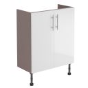 Surrey White Gloss Double Door Fitted Furniture Unit 600mm