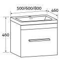 Esk Stone Grey Wall Hung Vanity Unit and Basin with Black Handles 800mm