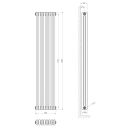 Upton Grey Triple Vertical Column Radiator 1800x380mm