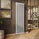 Upton White Double Vertical Traditional Column Radiator 1800x560mm