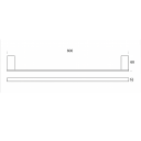 Cubic Chrome Single Towel Bar 600mm