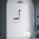 Aqualisa S3 Matt Black Shower Pack on a white tiled background