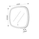 Pablo Square Illuminated LED Bathroom Mirror 600x600mm Dimension Drawing