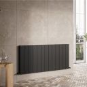 Tesoro Black Textured Double Reversible Aluminium Radiator 600x1235mm