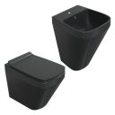 Belgrove Black Back to Wall Toilet and Wall Hung Basin Suite