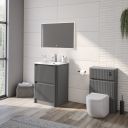 Wish Ribbed Charcoal WC Unit