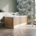 Ribbed 800mm End Panel in Natural Oak & Corner Post Roomset