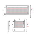 Revel 800mm Ribbed Natural Oak End Bath Panel & Corner Post Dimension Drawing