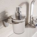 Charvil Glass Soap Dispenser & Chrome Holder
