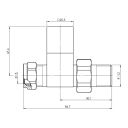 Square Straight Pair of Radiator Valves Spec Drawing
