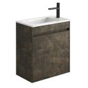 Odion Metallic Wall Hung Cloakroom Vanity Unit with Resin Basin 545mm
