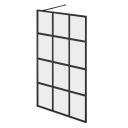Amien Matt Black Grid Framed Crittal Window Shower Screen