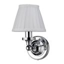 Burlington Round Light with Chrome Base & White Fine Pleated Shade