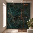 Pristina Midnight Ember Turquoise Marble Waterproof PVC Shower Wall Panel 1000x2400mm