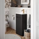 Ellis Black Floor Standing Cloakroom Vanity Unit 450mm