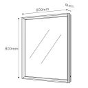 Adison Framed LED Backlit Heated Bathroom Mirror 600x800mm Dimension Drawing