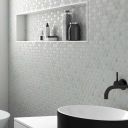 Alcor Matt White Snow Marble Mosaic 307x317mm