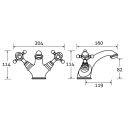 Grosvenor Chrome Basin Mixer Tap - dimensions
