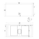 Rione Gold Rectangular Backlit LED Heated Mirror 1200x550mm Spec Drawing