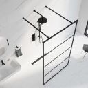 Amien Matt Black Horizontal Framed Shower Screen