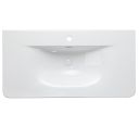 Wish Ribbed Wall Hung Vanity Unit in Green with Ceramic Basin