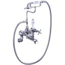 Burlington Claremont Chrome Wall Mounted Bath Shower Mixer Tap with S Adjuster