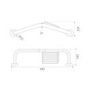 Chrome Grab Rail Support Bar & Soap Dish