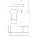 Cairo Chrome Waterfall Basin Mixer Tap - dimensions
