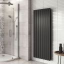 Perth Grey Double Vertical Flat Panel Radiator 1200x612mm