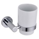 Round Ceramic Tumbler and Chrome Holder