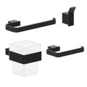 Elora Matt Black 4 Piece Bathroom Accessory Set