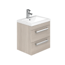Nante Light Elm Wall Hung Vanity Unit with Ceramic Basin 600mm