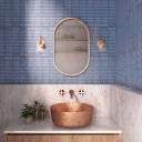 Canillo Blue Gloss Ceramic Brick Tile 300x75mm