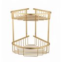 Brushed Gold Double Corner Shower Basket