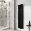 Perth Matt Black Double Vertical Flat Panel Radiator 1600x340mm