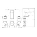 Zena Chrome 3 Hole Deck Mounted Bath Filler Tap