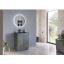 Odion Concrete Floor Standing Vanity Unit with Black Basin 600mm