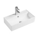 Aero Ceramic White Rectangular Countertop Basin