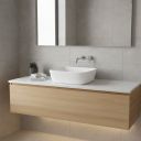 Calgary Ribbed White Rectangle Countertop Basin