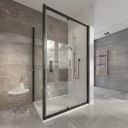 Fabio Matt Black Shower Side Panel