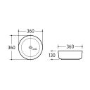 Damon White Round Countertop Basin