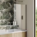 Moxby Brushed Nickel Single Pivot Bath Screen